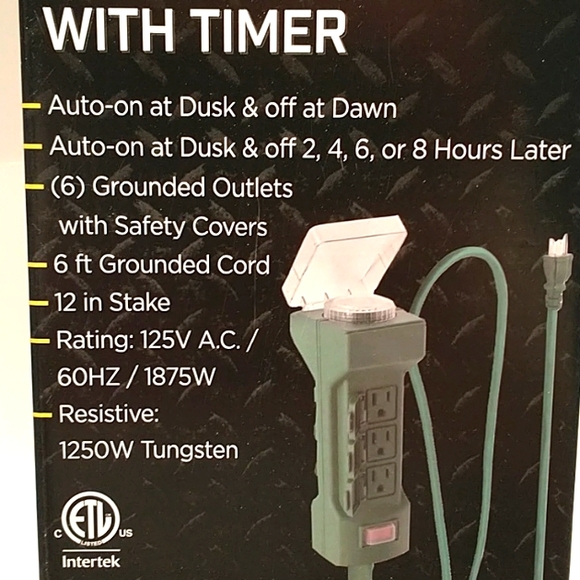 Pro Essentials 6 Outlet Outdoor Power Stake with Timer - Picture 4 of 7